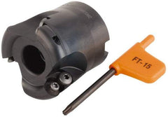 Kennametal - 50.8mm Cut Diam, 6mm Max Depth, 3/4" Arbor Hole, 3 Inserts, RD.. 12T3... Insert Style, Indexable Copy Face Mill - KDM200 Cutter Style, 50.04mm High, Series KDM - Eagle Tool & Supply