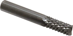 Accupro - 3/8" Diam, 1" LOC, Plain End, Solid Carbide Diamond Pattern Router Bit - Right Hand Cut, 2-1/2" OAL, 3/8" Shank Diam, Use on Fiberglass - Eagle Tool & Supply