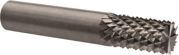 Accupro - 1/2" Diam, 1" LOC, Burr End, Solid Carbide Diamond Pattern Router Bit - Right Hand Cut, 3" OAL, 1/2" Shank Diam, Use on Fiberglass - Eagle Tool & Supply