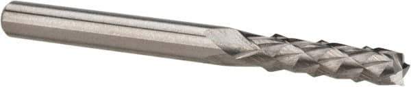 Accupro - 1/8" Diam, 1/2" LOC, Burr End, Solid Carbide Diamond Pattern Router Bit - Right Hand Cut, 1-1/2" OAL, 1/8" Shank Diam, Use on Fiberglass - Eagle Tool & Supply