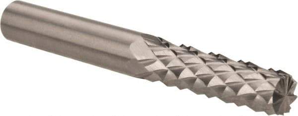 Accupro - 1/4" Diam, 3/4" LOC, Burr End, Solid Carbide Diamond Pattern Router Bit - Right Hand Cut, 2" OAL, 1/4" Shank Diam, Use on Fiberglass - Eagle Tool & Supply