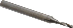 Accupro - 3mm Cutting Diam x 12mm Length of Cut, 1 Flute, Upcut Spiral Router Bit - Uncoated, Right Hand Cut, Solid Carbide, 64mm OAL x 6mm Shank Diam, Single Edge, 22° Helix Angle - Eagle Tool & Supply