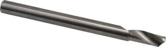 Accupro - 8mm Cutting Diam x 20mm Length of Cut, 1 Flute, Upcut Spiral Router Bit - Uncoated, Right Hand Cut, Solid Carbide, 100mm OAL x 8mm Shank Diam, Single Edge, 22° Helix Angle - Eagle Tool & Supply