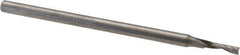 Accupro - 2mm Cutting Diam x 6mm Length of Cut, 1 Flute, Upcut Spiral Router Bit - Uncoated, Right Hand Cut, Solid Carbide, 57mm OAL x 3mm Shank Diam, Single Edge, 21° Helix Angle - Eagle Tool & Supply