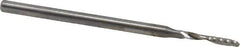 Accupro - 2mm Cutting Diam x 12mm Length of Cut, 1 Flute, Upcut Spiral Router Bit - Uncoated, Right Hand Cut, Solid Carbide, 57mm OAL x 3mm Shank Diam, Single Edge, 21° Helix Angle - Eagle Tool & Supply