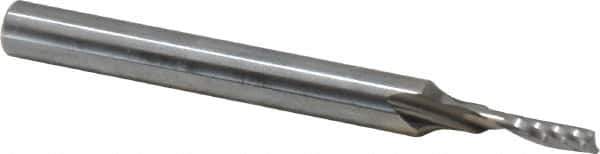 Accupro - 3mm Cutting Diam x 12mm Length of Cut, 1 Flute, Upcut Spiral Router Bit - Uncoated, Right Hand Cut, Solid Carbide, 64mm OAL x 6mm Shank Diam, Single Edge, 21° Helix Angle - Eagle Tool & Supply