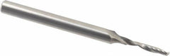 Accupro - 3mm Cutting Diam x 18mm Length of Cut, 1 Flute, Upcut Spiral Router Bit - Uncoated, Right Hand Cut, Solid Carbide, 75mm OAL x 6mm Shank Diam, Single Edge, 21° Helix Angle - Eagle Tool & Supply