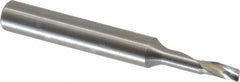 Accupro - 1/8" Cutting Diam x 1/4" Length of Cut, 1 Flute, Upcut Spiral Router Bit - Uncoated, Right Hand Cut, Solid Carbide, 2" OAL x 1/4" Shank Diam, Single Edge, 21° Helix Angle - Eagle Tool & Supply