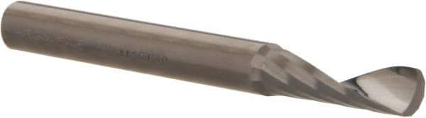 Accupro - 3/16" Cutting Diam x 5/8" Length of Cut, 1 Flute, Upcut Spiral Router Bit - Uncoated, Right Hand Cut, Solid Carbide, 2" OAL x 3/16" Shank Diam, Single Edge, 21° Helix Angle - Eagle Tool & Supply