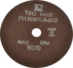 Tru-Maxx - 4" 60 Grit Aluminum Oxide Cutoff Wheel - 1/32" Thick, 1/2" Arbor, 9,070 Max RPM, Use with Stationary Tools - Eagle Tool & Supply