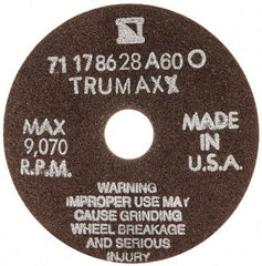 Tru-Maxx - 4" 60 Grit Aluminum Oxide Cutoff Wheel - 1/16" Thick, 3/4" Arbor, 9,070 Max RPM, Use with Stationary Tools - Eagle Tool & Supply