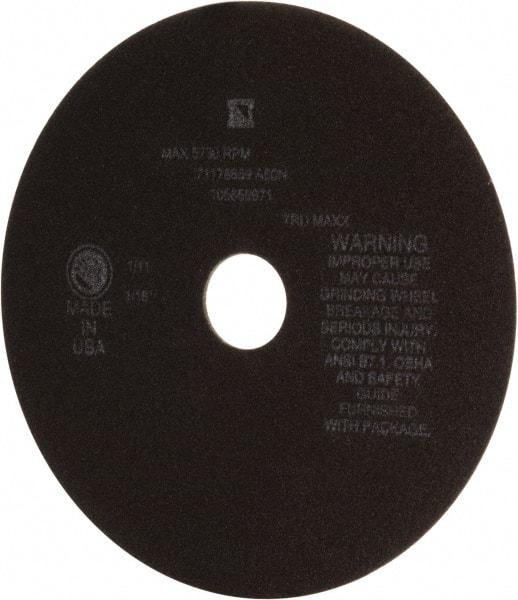 Tru-Maxx - 8" 46 Grit Aluminum Oxide Cutoff Wheel - 1/16" Thick, 1-1/4" Arbor, 4,536 Max RPM, Use with Stationary Tools - Eagle Tool & Supply