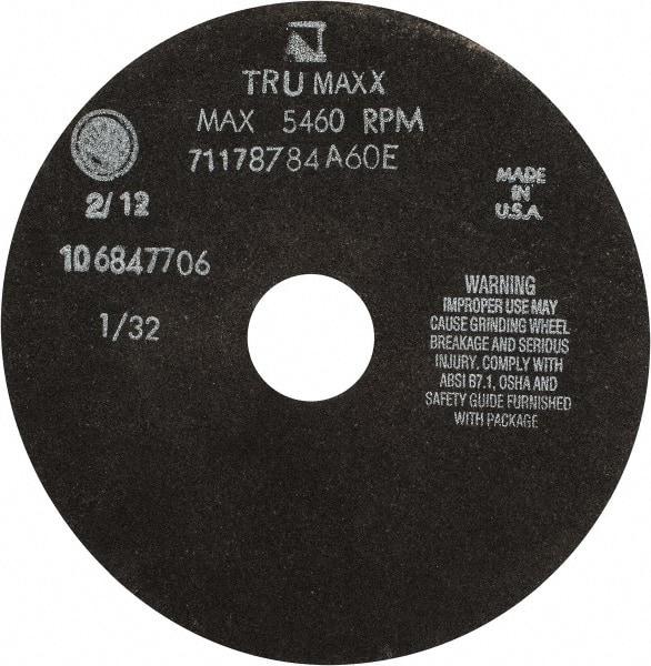 Tru-Maxx - 7" 60 Grit Aluminum Oxide Cutoff Wheel - 1/32" Thick, 1-1/4" Arbor, 5,184 Max RPM, Use with Stationary Tools - Eagle Tool & Supply