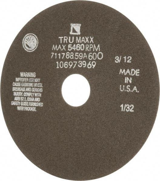 Tru-Maxx - 7" 60 Grit Aluminum Oxide Cutoff Wheel - 1/32" Thick, 1-1/4" Arbor, 5,184 Max RPM, Use with Stationary Tools - Eagle Tool & Supply