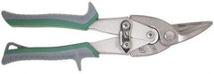Clauss - 1-3/4" Length of Cut, Right Pattern Aviation Snip - 10-1/4" OAL, Nonslip Spring Assisted Grip Handle, 22 AWG Steel Capacity - Eagle Tool & Supply