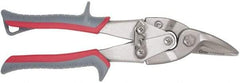 Clauss - 1-3/4" Length of Cut, Left Pattern Aviation Snip - 10-1/4" OAL, Nonslip Spring Assisted Grip Handle, 22 AWG Steel Capacity - Eagle Tool & Supply