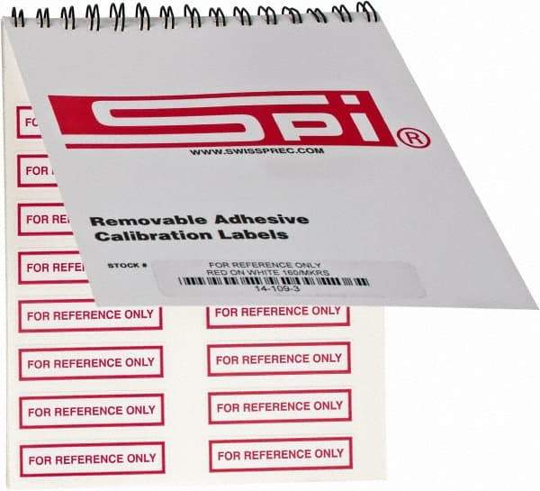 SPI - Inspection Label - Legend: For Reference Only, English, Red & White, 2" Long x 1/2" High, No Coating - Eagle Tool & Supply
