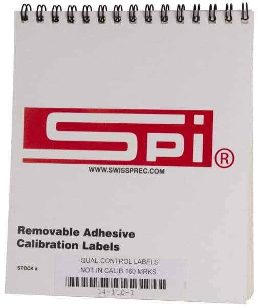 SPI - Inspection Label - Legend: Not In Calibration System, English, Red & White, 2" Long x 1/2" High, No Coating - Eagle Tool & Supply