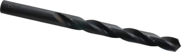 Hertel - Letter V 118° High Speed Steel Jobber Drill - Oxide Finish, Right Hand Cut, Spiral Flute, Straight Shank, 5" OAL, Standard Point - Eagle Tool & Supply