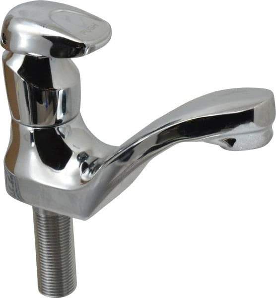 Moen - Knob Metering Handle, Round Deck Plate, Single Mount Bathroom Faucet - One Handle, No Drain, Standard Spout - Eagle Tool & Supply