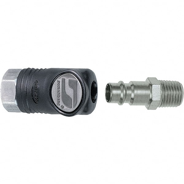 Dynabrade - 2 Piece 1/4" Body 1/4 NPT 150 psi Composite Industrial Pneumatic Coupling Plug Set - Eagle Tool & Supply