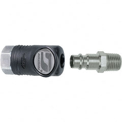Dynabrade - 2 Piece 1/4" Body 1/4 NPT 150 psi Composite Industrial Pneumatic Coupling Plug Set - Eagle Tool & Supply