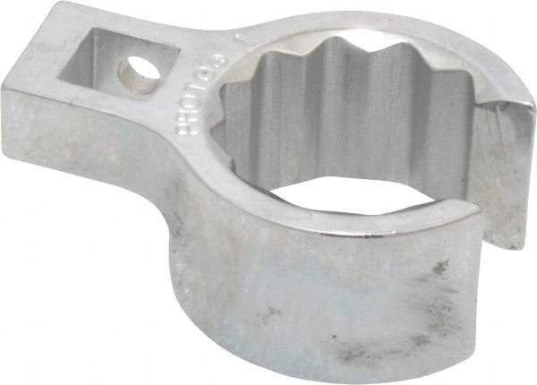 Proto - 1" 12 Point 3/8" Drive Chrome Flare Nut Crowfoot Wrench - 1-29/64" Head Diam x 25/32" Head Thickness, 1" OAL - Eagle Tool & Supply
