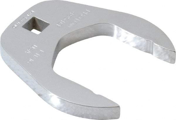 Proto - 1-11/16" 3/8" Drive Chrome Open End Crowfoot Wrench - 2.72" Head Diam x 0.38" Head Thickness - Eagle Tool & Supply