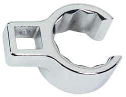 Proto - 1-15/16" 12 Point 1/2" Drive Full Polish Chrome Flare Nut Crowfoot Wrench - 2-5/8" Head Diam x 1-1/16" Head Thickness, 3-1/4" OAL - Eagle Tool & Supply