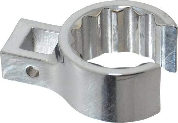 Proto - 1-3/16" 12 Point 1/2" Drive Full Polish Chrome Flare Nut Crowfoot Wrench - 1-11/16" Head Diam x 7/8" Head Thickness, 2.38" OAL - Eagle Tool & Supply