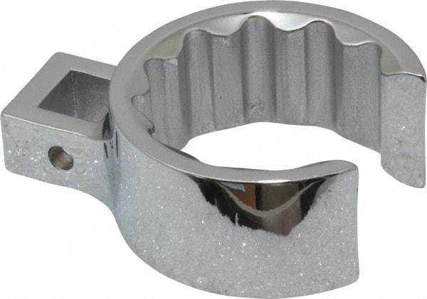 Proto - 1-9/16" 12 Point 1/2" Drive Full Polish Chrome Flare Nut Crowfoot Wrench - 2-5/32" Head Diam x 15/16" Head Thickness, 2.88" OAL - Eagle Tool & Supply