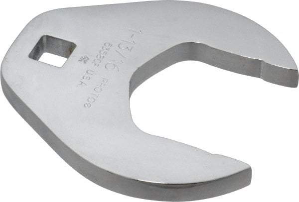 Proto - 1-13/16" 1/2" Drive Full Polish Chrome Open End Crowfoot Wrench - 3-19/32" Head Diam x 1/2" Head Thickness, 3-19/32" OAL - Eagle Tool & Supply