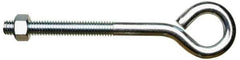 Gibraltar - 3/8-16, Zinc-Plated Finish, Steel Wire Turned Closed Eye Bolt - 2-1/2" Thread Length, 1/2" ID x 1-5/32" OD, 9-3/8" Shank Length - Eagle Tool & Supply