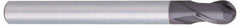 OSG - 12mm Diam, 18mm LOC, 2 Flute Solid Carbide Ball End Mill - WXS Finish, Single End, 110mm OAL, 12mm Shank Diam, Spiral Flute - Eagle Tool & Supply