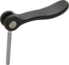 KIPP - #10-32, 0.71" Hub Diam, Black Powder Coat Cast Aluminum Adjustable Clamping Handle - 1.57" Stud Length - Eagle Tool & Supply