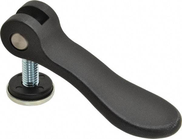 KIPP - 3/8-16, 1.06" Hub Diam, Black Powder Coat Cast Aluminum Adjustable Clamping Handle - 0.99" Stud Length - Eagle Tool & Supply