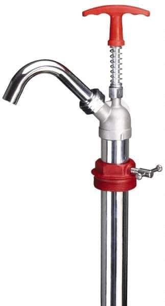 PRO-LUBE - Oil Lubrication 0.04 Strokes/oz Flow Steel & Cast Iron Lever Hand Pump - For 55 Gal Container, Use with High Viscosity Petroleum Based Media & Lacquer Thinner, Do Not Use with Corrosive Media, Gasoline & Water-Based Media - Eagle Tool & Supply