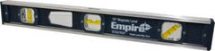 Empire Level - Magnetic 18" Long 3 Vial I-Beam Level - Aluminum, Blue, 1 45°, 1 Level & 1 Plumb Vials - Eagle Tool & Supply