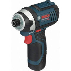 Bosch - 18 Volt, 1/4" Drive, 930 In/Lb Torque, Cordless Impact Driver - 2600 RPM, 2 Lithium-Ion Batteries Included - Eagle Tool & Supply