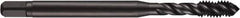 DORMER - 1-14 UNF 3 Flute 3B Modified Bottoming Spiral Flute Tap - Powdered Metal, Oxide Finish, 5-1/8" OAL, Right Hand Flute, Right Hand Thread, H4, Series E038 - Eagle Tool & Supply