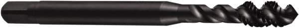 DORMER - 3/4-10 UNC 3 Flute 3B Modified Bottoming Spiral Flute Tap - Powdered Metal, Oxide Finish, 4-1/4" OAL, Right Hand Flute, Right Hand Thread, H4, Series E028 - Eagle Tool & Supply