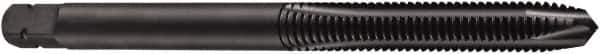 DORMER - 9/16-12 UNC, 3 Flute, Oxide Finish, Powdered Metal Spiral Point Tap - Plug Chamfer, Right Hand Thread, 3-19/32" OAL, 63/64" Thread Length, 0.429" Shank Diam, 3B Class of Fit, Series E026 - Exact Industrial Supply