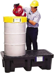 UltraTech - 66 Gal Sump, 1,500 Lb Capacity, 2 Drum, Polyethylene Spill Deck or Pallet - 53" Long x 29" Wide x 16-1/2" High, Inline Drum Configuration - Eagle Tool & Supply