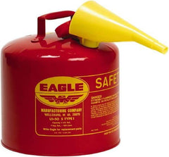 Eagle - 5 Gal Galvanized Steel Type I Safety Can - 13-1/2" High x 12-1/2" Diam, Red - Eagle Tool & Supply