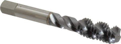 OSG - 1/2-13 UNC 3 Flute 3B Bottoming Spiral Flute Tap - High Speed Steel, TiCN Finish, 3-3/8" OAL, Right Hand Flute, Right Hand Thread, H3, Series 107 - Eagle Tool & Supply