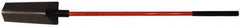 NUPLA - 14" High x 4-3/4" Wide Tapered Steel Spade - 48" Long Fiberglass Straight Handle, Turned - Eagle Tool & Supply