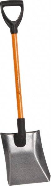 NUPLA - 11-1/2" High x 9-7/8" Wide Square Steel Shovel - 27" Long Fiberglass D-Grip Handle - Eagle Tool & Supply