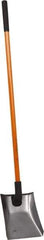 NUPLA - 11-1/2" High x 9-7/8" Wide Square Steel Shovel - 48" Long Fiberglass Straight Handle - Eagle Tool & Supply