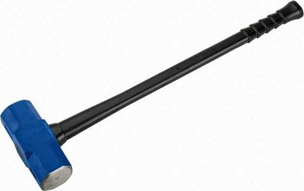 NUPLA - 20 Lb Head, 32" Long Soft Steel Safety Sledge Hammer - Steel Head, 2-3/4" Face Diam, 8-5/8" Long Head, Fiberglass Handle - Eagle Tool & Supply