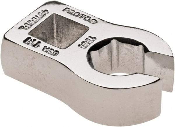 Proto - 11mm 6 Point 3/8" Drive Chrome Flare Nut Crowfoot Wrench - 15/16" Head Diam x 1/4" Head Thickness, 1-1/2" OAL - Eagle Tool & Supply